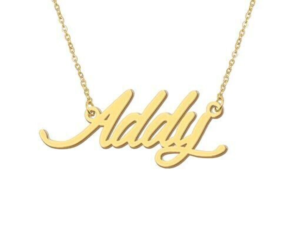 2692 18k Gold Plated Addy Name Necklaces Stainless Steel Nameplate Jewelry